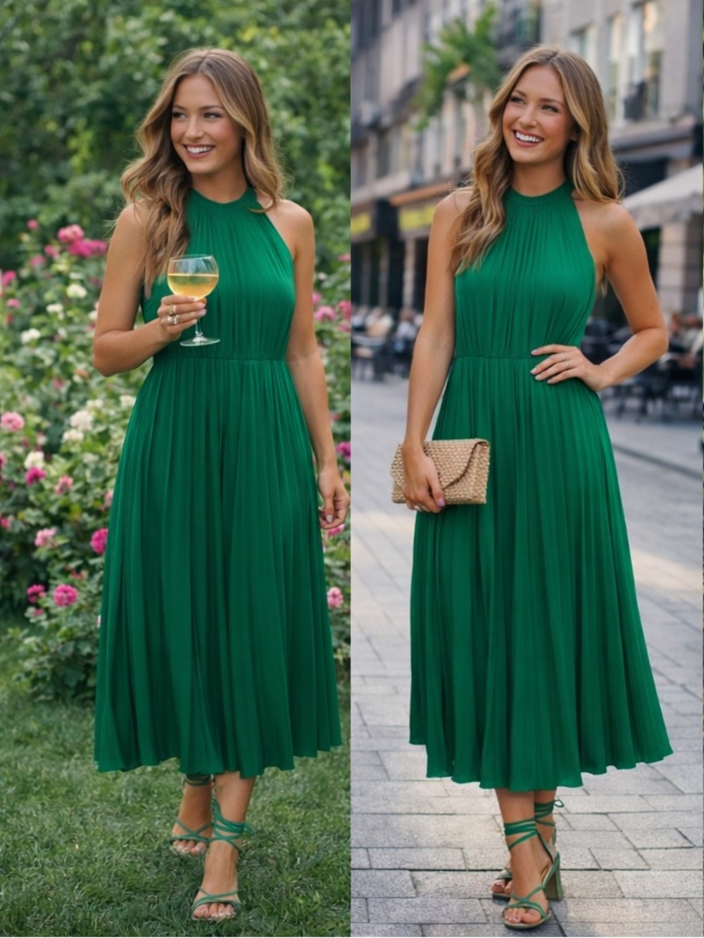 Mango pleated dress bloggers fav